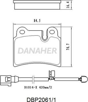 Danaher DBP2061/1 - Гальмівні колодки, дискові гальма autocars.com.ua