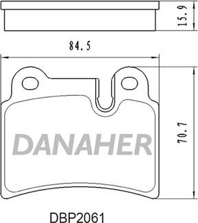 Danaher DBP2061 - Гальмівні колодки, дискові гальма autocars.com.ua