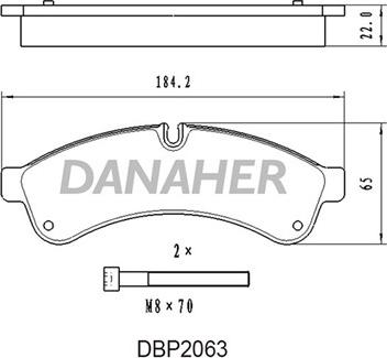 Danaher DBP2063 - Тормозные колодки, дисковые, комплект autodnr.net