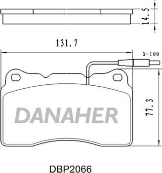 Danaher DBP2066 - Гальмівні колодки, дискові гальма autocars.com.ua