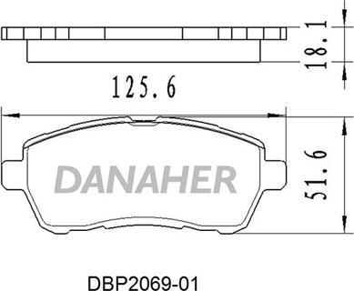 Danaher DBP2069-01 - Гальмівні колодки, дискові гальма autocars.com.ua