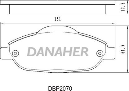 Danaher DBP2070 - Тормозные колодки, дисковые, комплект autodnr.net