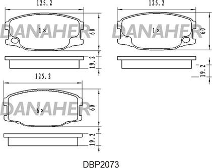 Danaher DBP2073 - Гальмівні колодки, дискові гальма autocars.com.ua