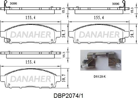 Danaher DBP2074/1 - Тормозные колодки, дисковые, комплект autodnr.net