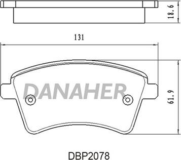 Danaher DBP2078 - Гальмівні колодки, дискові гальма autocars.com.ua