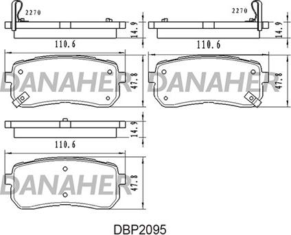 Danaher DBP2095 - Гальмівні колодки, дискові гальма autocars.com.ua