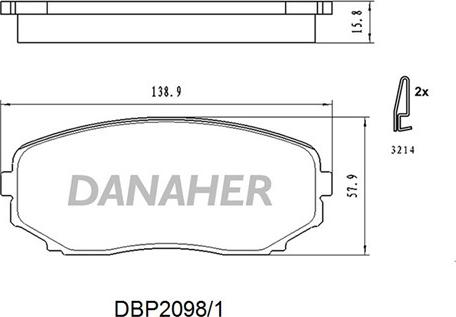 Danaher DBP2098/1 - Тормозные колодки, дисковые, комплект autodnr.net