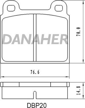 Danaher DBP20 - Гальмівні колодки, дискові гальма autocars.com.ua