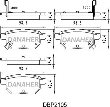 Danaher DBP2105 - Гальмівні колодки, дискові гальма autocars.com.ua