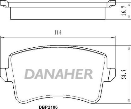 Danaher DBP2106 - Гальмівні колодки, дискові гальма autocars.com.ua