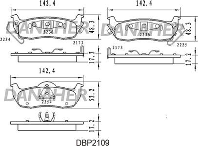 Danaher DBP2109 - Тормозные колодки, дисковые, комплект autodnr.net