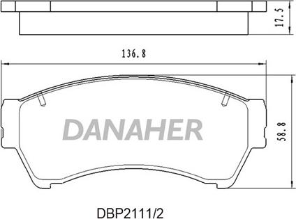 Danaher DBP2111/2 - Гальмівні колодки, дискові гальма autocars.com.ua