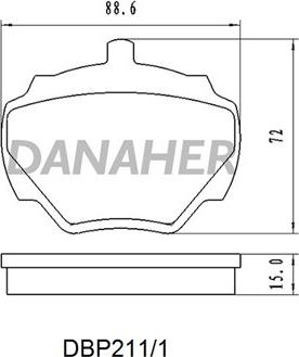 Danaher DBP211/1 - Гальмівні колодки, дискові гальма autocars.com.ua
