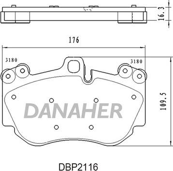 Danaher DBP2116 - Гальмівні колодки, дискові гальма autocars.com.ua