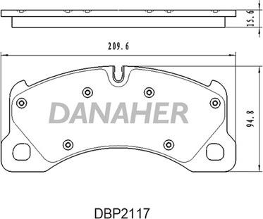 Danaher DBP2117 - Гальмівні колодки, дискові гальма autocars.com.ua