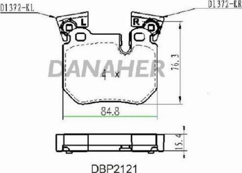 Danaher DBP2121 - Гальмівні колодки, дискові гальма autocars.com.ua
