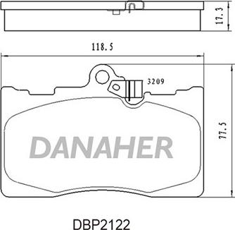 Danaher DBP2122 - Гальмівні колодки, дискові гальма autocars.com.ua