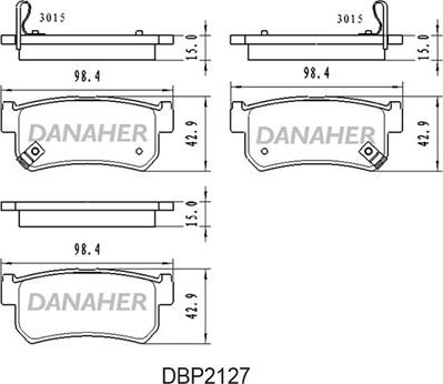 Danaher DBP2127 - Гальмівні колодки, дискові гальма autocars.com.ua