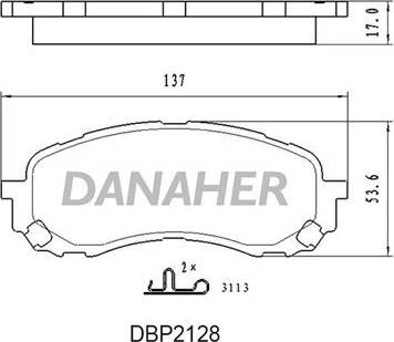 Danaher DBP2128 - Гальмівні колодки, дискові гальма autocars.com.ua