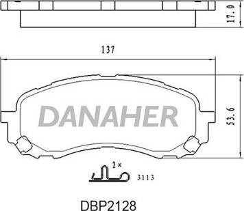 Danaher DBP2128 - Тормозные колодки, дисковые, комплект autodnr.net