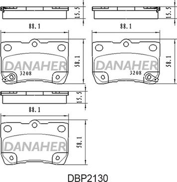 Danaher DBP2130 - Гальмівні колодки, дискові гальма autocars.com.ua