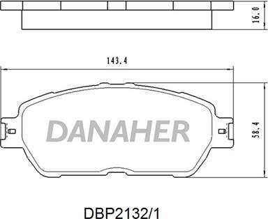Danaher DBP2132/1 - Гальмівні колодки, дискові гальма autocars.com.ua