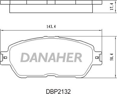 Danaher DBP2132 - Гальмівні колодки, дискові гальма autocars.com.ua