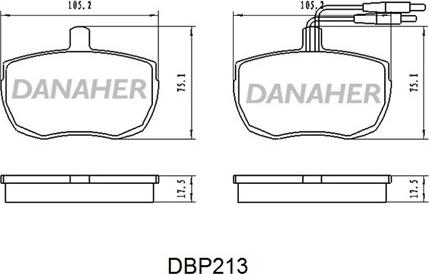 Danaher DBP213 - Гальмівні колодки, дискові гальма autocars.com.ua