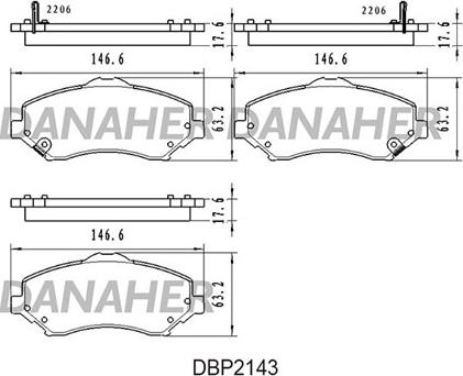 Danaher DBP2143 - Тормозные колодки, дисковые, комплект autodnr.net