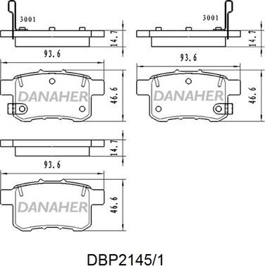Danaher DBP2145/1 - Гальмівні колодки, дискові гальма autocars.com.ua