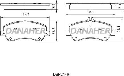 Danaher DBP2146 - Гальмівні колодки, дискові гальма autocars.com.ua