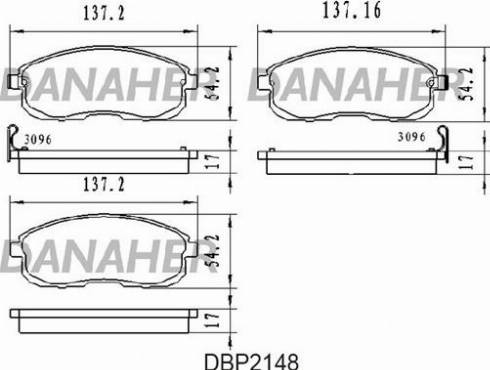 Danaher DBP2148 - Тормозные колодки, дисковые, комплект autodnr.net