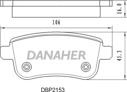 Danaher DBP2153 - Гальмівні колодки, дискові гальма autocars.com.ua