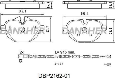 Danaher DBP2162-01 - Гальмівні колодки, дискові гальма autocars.com.ua