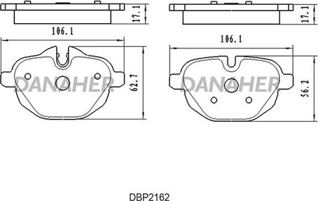 Danaher DBP2162 - Гальмівні колодки, дискові гальма autocars.com.ua