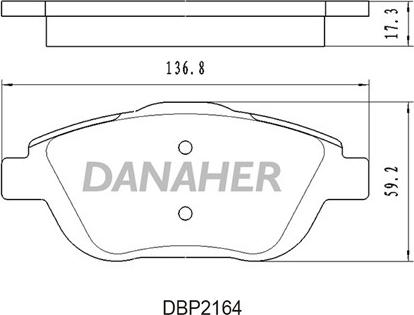 Danaher DBP2164 - Гальмівні колодки, дискові гальма autocars.com.ua