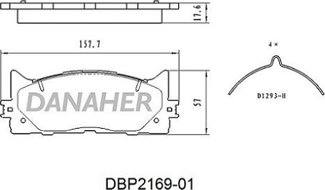 Danaher DBP2169-01 - Гальмівні колодки, дискові гальма autocars.com.ua