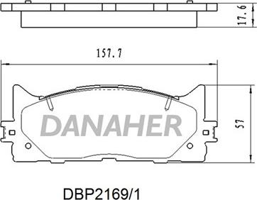 Danaher DBP2169/1 - Гальмівні колодки, дискові гальма autocars.com.ua
