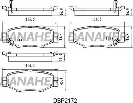 Danaher DBP2172 - Гальмівні колодки, дискові гальма autocars.com.ua