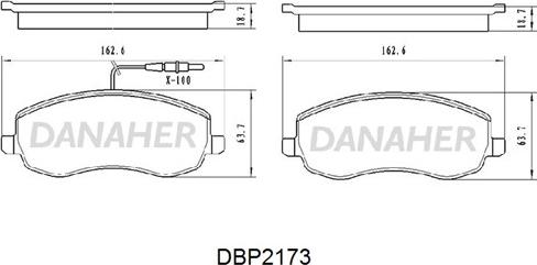 Danaher DBP2173 - Гальмівні колодки, дискові гальма autocars.com.ua