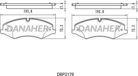 Danaher DBP2176 - Гальмівні колодки, дискові гальма autocars.com.ua