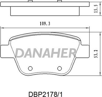 Danaher DBP2178/1 - Гальмівні колодки, дискові гальма autocars.com.ua
