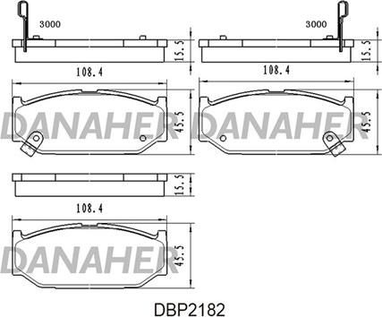 Danaher DBP2182 - Гальмівні колодки, дискові гальма autocars.com.ua