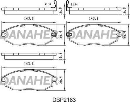 Danaher DBP2183 - Гальмівні колодки, дискові гальма autocars.com.ua