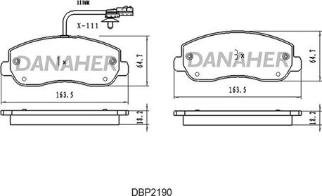 Danaher DBP2190 - Гальмівні колодки, дискові гальма autocars.com.ua
