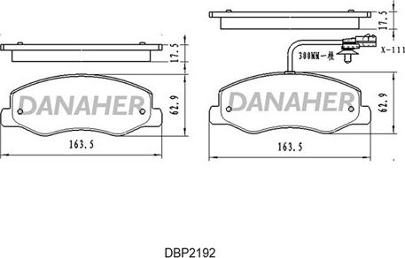 Danaher DBP2192 - Гальмівні колодки, дискові гальма autocars.com.ua