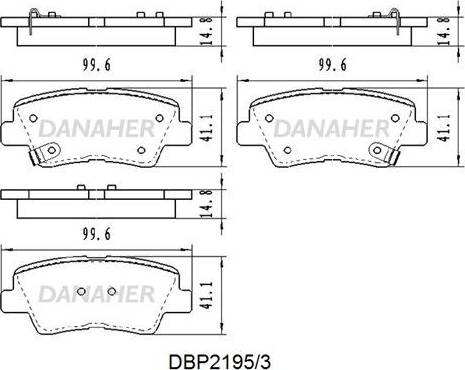 Danaher DBP2195/3 - Гальмівні колодки, дискові гальма autocars.com.ua