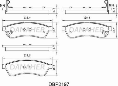 Danaher DBP2197 - Гальмівні колодки, дискові гальма autocars.com.ua