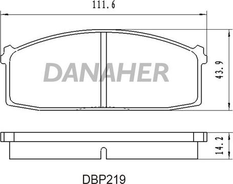Danaher DBP219 - Тормозные колодки, дисковые, комплект autodnr.net