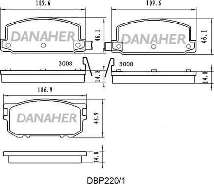 Danaher DBP220/1 - Гальмівні колодки, дискові гальма autocars.com.ua